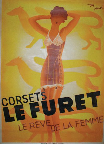 PEROT Roger (1908-1976) CORSETS LE FURET."LE RÊVE DE LA FEMME".1933
Affiches Delattre,...