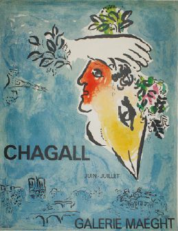 CHAGALL Marc (1887-1985) GALERIE MAEGHT.
Imp.Mourlot - 70 x 55 cm - Entoilée, bon...