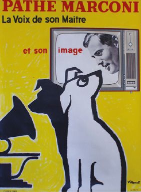 VILLEMOT Bernard (1911-1990) PATHE-MARCONI."LA VOIX DE SON MAÎTRE". Vers 1970
Imp.Aussel...