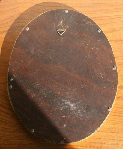 null Miroir ovale, cadre en bois doré patiné H. 32 cm – L. 25,5 cm – P. 3 cm