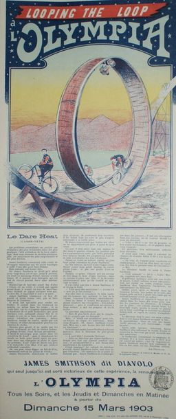 ANONYME OLYMPIA.”LOOPING THE LOOP”.Mars 1903 Imp-Lith Léon Delaroche, Lyon - 50 x...