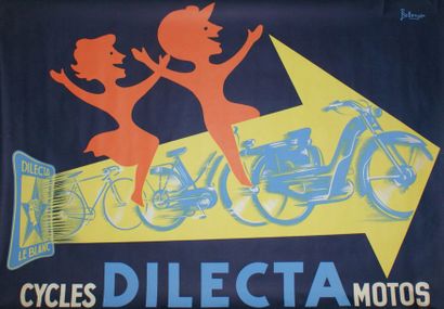 BELLENGER CYCLES DILECTA-MOTOS Etablissements de La Vasselais, Paris - 77 x 117cm...