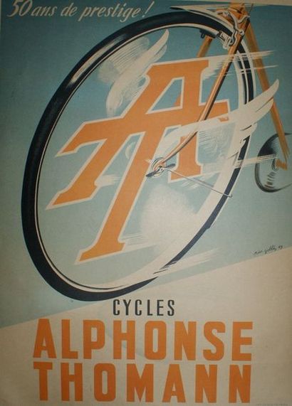 GOBBÉ Pier CYCLES Alphonse THOMANN “50 ans de prestige !”.1949 Imp. La Fayette, Paris...
