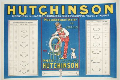 MICH (1881-1923) PNEUS HUTCHINSON. Publicité Wall, Paris - 40 x 60 cm - Entoilée,...