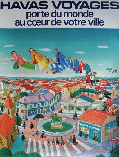 AIR FRANCE & HAVAS VOYAGES (6 affiches) Ensemble de 6 affiches - 100 x 60 cm & 60...