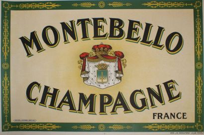 ANONYME CHAMPAGNE MONTEBELLO, France. Imp. J.E.Goossens, Lille-Paris - 80 x 120 cm...