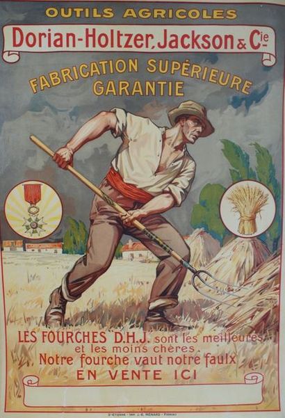 ANONYME OUTILS AGRICOLES Dorian-Holtzer- Jackson.”Les fourches D.H.J sont les meilleures”...