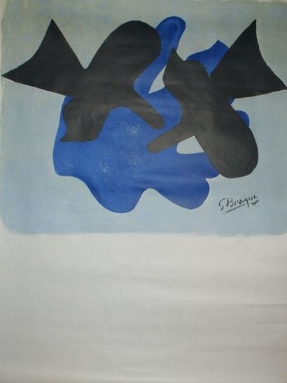 BRAQUE Georges (d’après) (2 affiches) LES DEUX OISEAUX Sans mention d’imprimeur (mais...