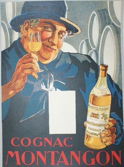 ANONYME (2 affiches) COGNAC MONTANGON & COGNAC Paul REYNAUD Imp. Chambrelent, Paris...