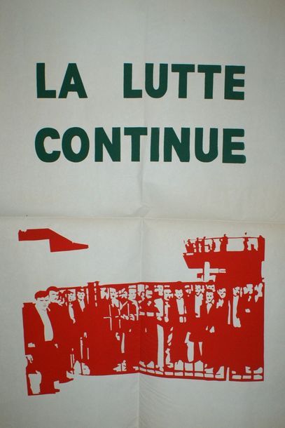 MAI 68 (2 affiches) LA LUTTE CONTINUE. 28 mai et LA POLICE À L’ORTF C’EST LA POLICE...