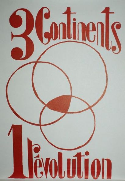 MAI 68 (2 affiches) 3 CONTINENTS 1 RÉVOLUTION & LA LUTTE CONTINUE Lithographies -...
