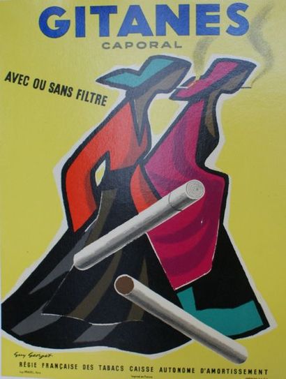 GEORGET Guy (2 affichettes) REGIE FRANçAISE DES TABACS .”BALTO & GITANES”. Création...