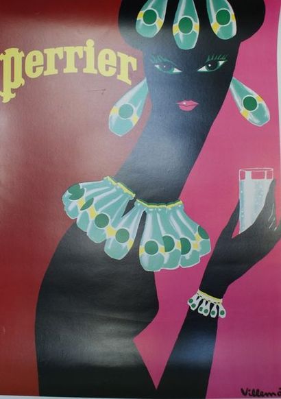 VILLEMOT Bernard (1911-1990) PERIIER Edité par la source Perrier - 60 x 44 cm - Entoilée,...