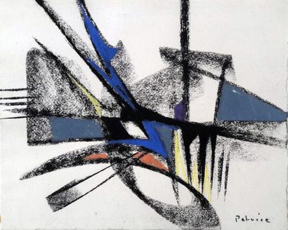 Patrice Jordan (1944-) « Abstraction », pastels gras, signé en bas à droite « Patrice »,...