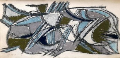 Patrice Jordan (1944-) « Abstraction », pastels gras, signé en bas à gauche « Patrice »,...