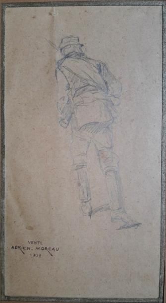 Adrien MOREAU (1843-1906) « Sodlat », dessin à la mine de plomb, portant cachet à...
