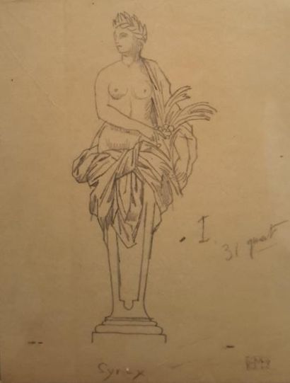 Bernard BOUTET DE MONVEL (1881-1949) Dessin sur papier calque à la mine de plomb...