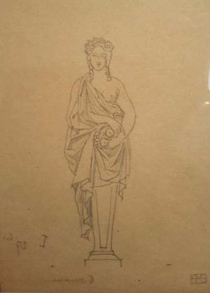 Bernard BOUTET DE MONVEL (1881-1949) Dessin sur papier calque à la mine de plomb...