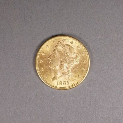 null Piece  de 20 dollars en or ( 900 millièmes)  1885 (lettre s)  poids 33.4 gr...