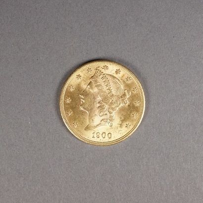 null Piece  de 20 dollars en or ( 900 millièmes)  1900  poids 33.4 grs
