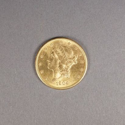 null Pièce  de 20 dollars en or ( 900 millièmes)  1904  (lettre s)  poids 33.4 g...