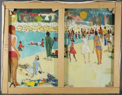 Pierre PRUVOST (1921-2008) Bouquet de flleurs. Huile sur toile située en bas à droite.Au...