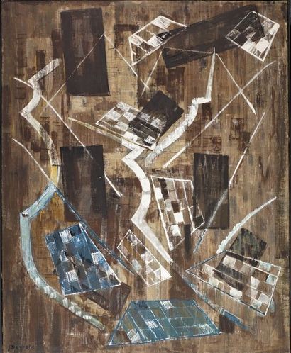 Jean DEYROLLE (1911-1967) Composition abstraite Huile sur toile signée en bas à gauche...