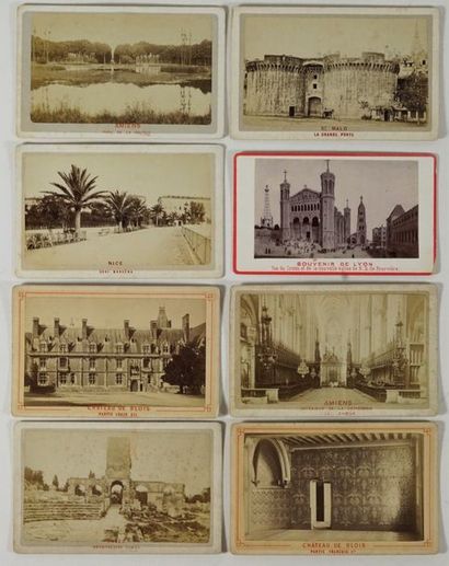 CARTES DE VISITE Paysages, châteaux, cathédrales, architecture, Rouen, Lisieux, Blois,...