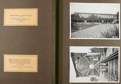 CHEMINS DE FER Album « Ligne de Selestat à Savernes. Construction du pont en béton...