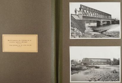 CHEMINS DE FER Album « Ligne de Selestat à Savernes. Construction du pont en béton...