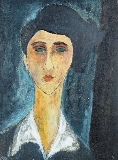 Amedeo MODIGLIANI d'après Portrait de femme. Procédé Aeply. 30.5 x 425 cm (Griff...