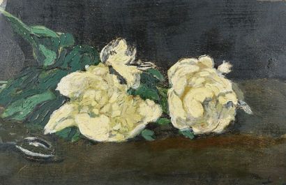 Édouard Manet d'après. Pivoines blanches et sécateur. Procédé Aeply. 28.5 x 44.5... Gazette Drouot