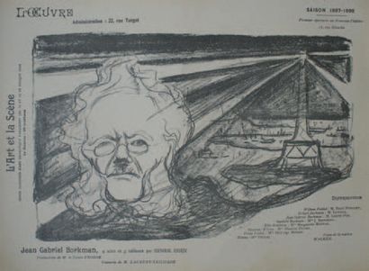 MUNCH Edvard (1863-1944) THÉÂTRE de L'OEUVRE.Programme pour "Jean Gabriel BORKMAN.4...