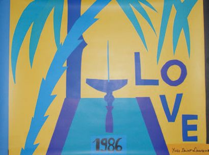 SAINT-LAURENT Yves (1936-2008) LOVE.1986
Sans mention d'imprimeur - 68 x 54 cm
-...