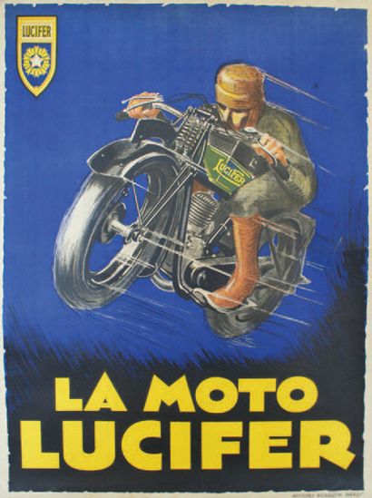 ANONYME LA MOTO LUCIFER. Vers 1920
Affiches Kossuth, Paris - 79 x 59 cm - Entoilée,...