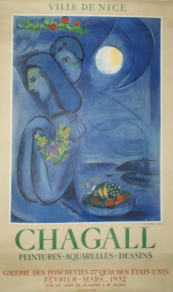 CHAGALL Marc (1887-1985) Ville de Nice."CAP-FERRAT". 1952
Mourlot imp - 99 x 63 cm...