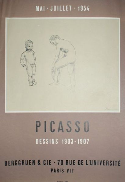 PICASSO Pablo (2 affiches) Berggruen & Cie. PICASSO “Dessins 1903-1907”. Mai-Juillet...