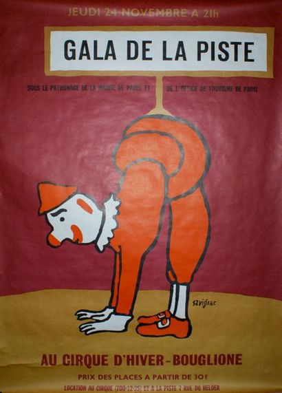 SAVIGNAC Raymond (1907- 2002) (2 affiches) GALA DE LA PISTE au CIRQUE D’HIVER-BOUGLIONE...