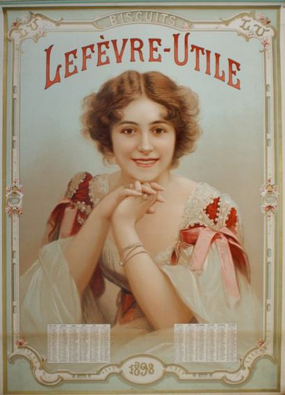 null BISCUITS LEFÈVRE-UTILE.1898 Imp.Champenois, Paris - 62 x 45 cm (plus baguettes)...