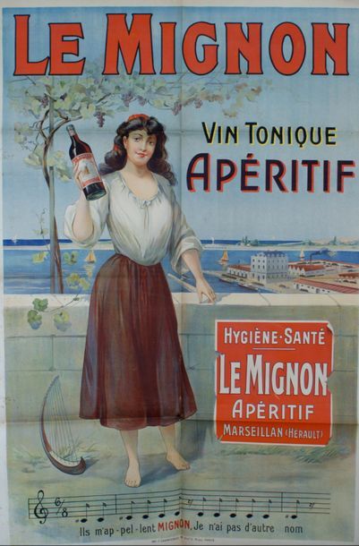 ANONYME LE MIGNON APÉRITIF.”VIN TONIQUE”, Marseillan (Hérault) Imprimerie F. Champenois,...