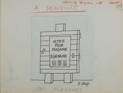 Jacques LAPLAINE, dit LAP ou J. LAP (1921-1987) « LES PLANCHES » Encre noir et crayon...