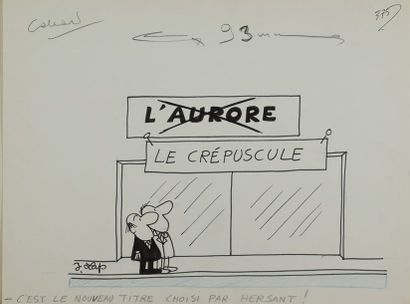 Jacques LAPLAINE, dit LAP ou J. LAP (1921-1987) « LE CREPUSCULE » Encre noir et crayon...