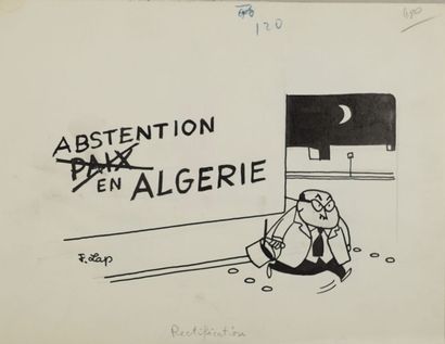 Jacques LAPLAINE, dit LAP ou J. LAP (1921-1987) « Rectification » Encre noir SBG,...