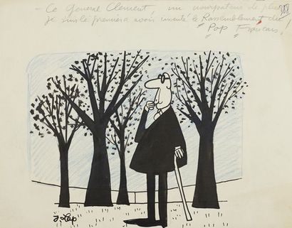 Jacques LAPLAINE, dit LAP ou J. LAP (1921-1987) « Ce Général Clément… » Encre noir...