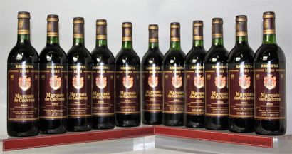 null 11 bouteilles Espagne - RIOJA "Réserva"- MARQUES DE CACERES 1990 Trois niveaux...
