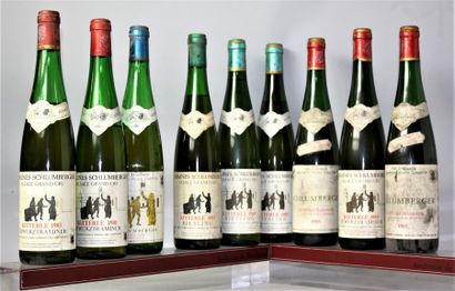 null Lot de 9 bouteilles VINS D'ALSACE DIVERS DOMAINE SCHLUMBERGER GEWURZTRAMINER...