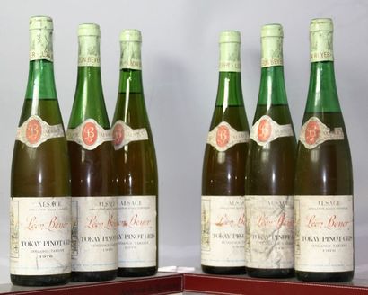 null 6 bouteilles ALSACE - TOKAY PINOT GRIS VENDANGES TARDIVES - LÉON BEYER 1976...