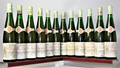 null 12 bouteilles ALSACE - GEWURZTRAMINER S.G. N. - LÉON BEYER 1986 Etiquettes tachées...