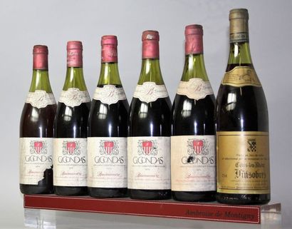 null Lot de 6 bouteilles VINS DE LA VALLEE DU RHONE : 5 bouteilles GIGONDAS - VITICOLE...