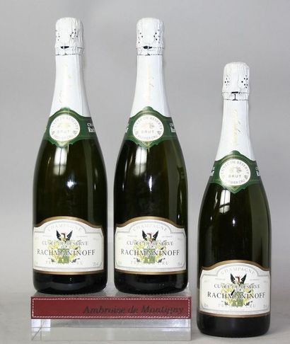null 3 bouteilles CHAMPAGNE RACHMANINOFF Cuvée de réserve Premier cru Etiquettes...